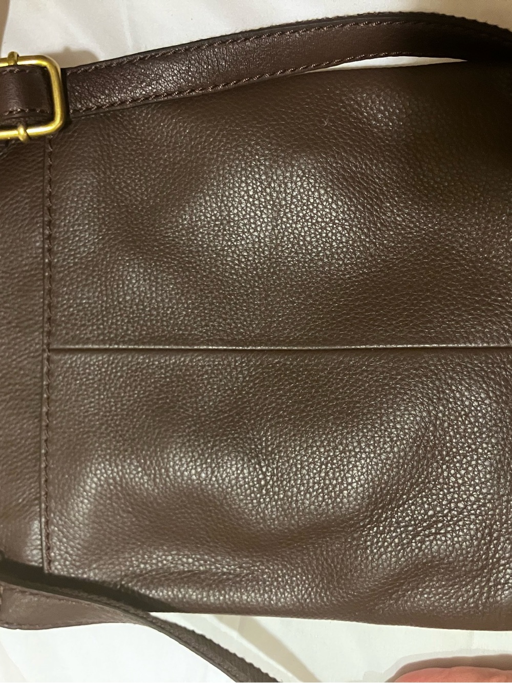 Fossil Dark Brown Leather Crossbody Bag Vintage Explorer Keyhole Lock Y2K Boho - Picture 11 of 13